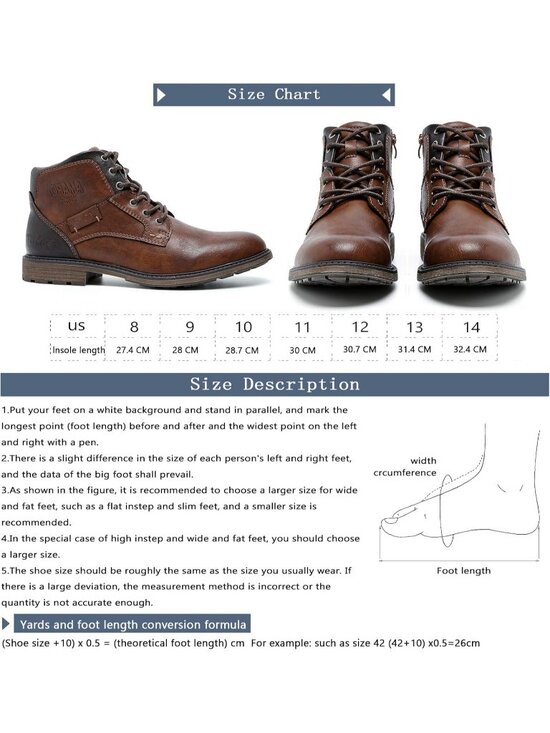 Men\'s Brown 1 Oxford Boots Buckle Casual Men Boots Lace-Up Side Zipper main image 6